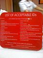 List Of Acceptable IDs